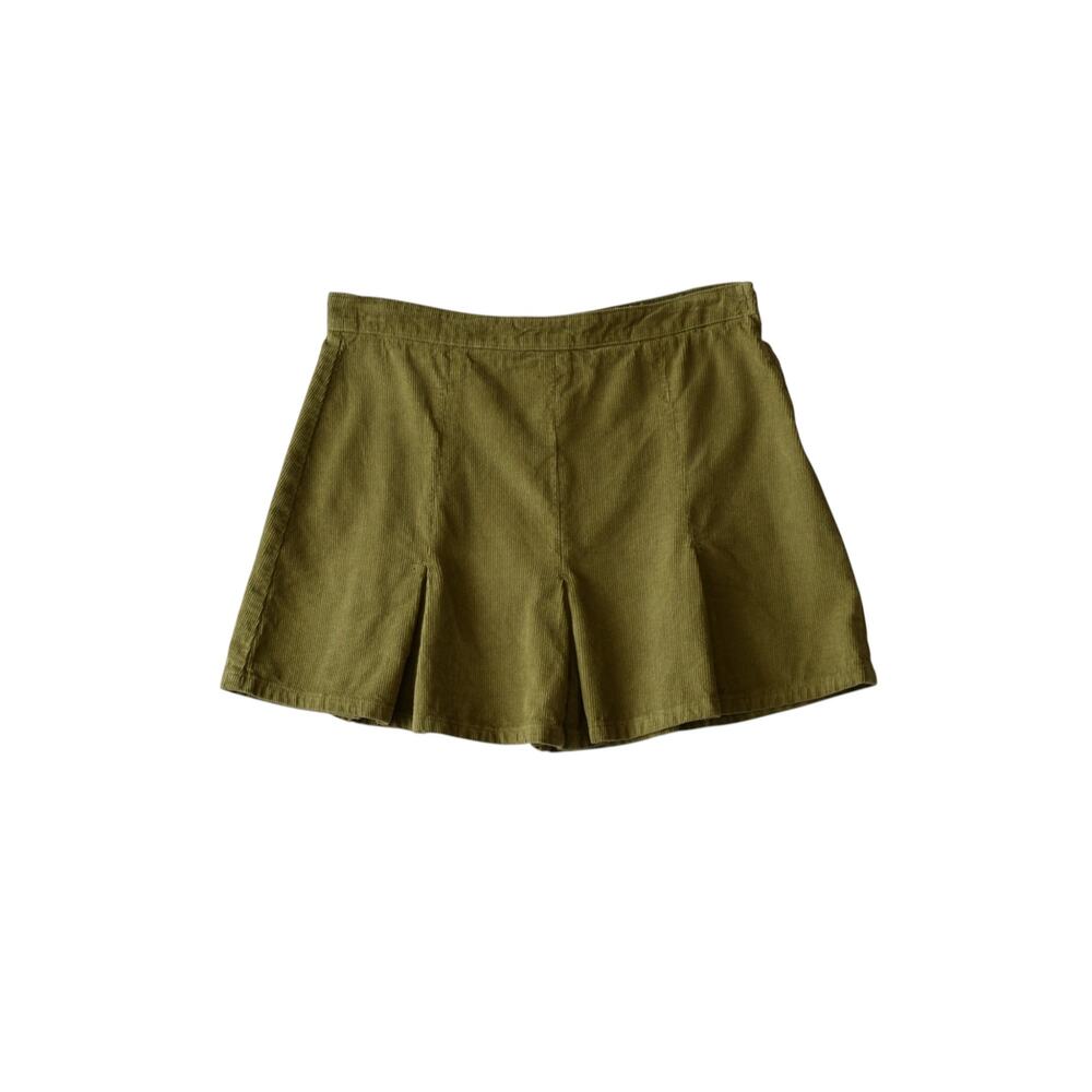 BDG Olive Green Corduroy Pleated Mini Skirt Size Large